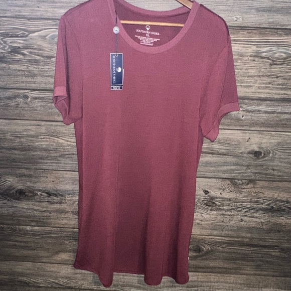 NWT SSCO Maroon Campus Southern Shirt Dress Short Sleeve Easy Fit Pockets XL - Picture 1 of 10